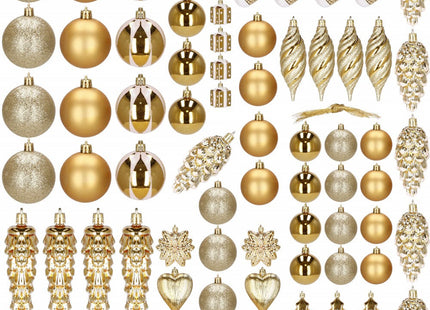 Kerstballen | 72 Stuks | Goud/Wit