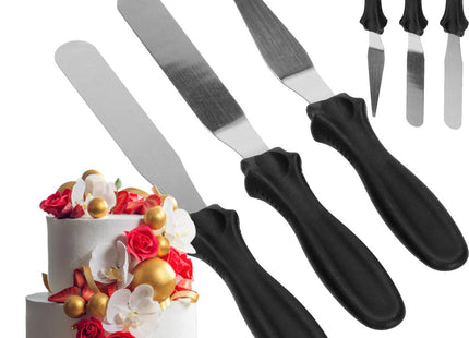 Spatel | Paletmes | 3 stuks | Zwart/Zilver