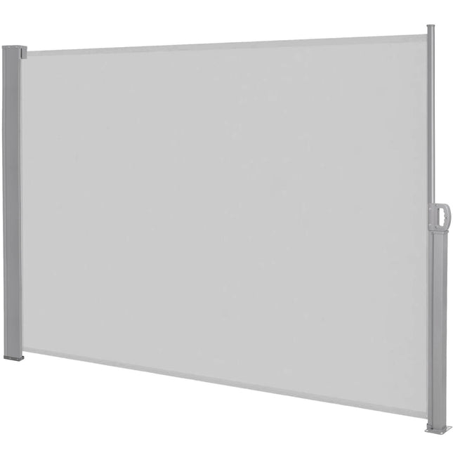 Windscherm - Tuinscherm - Oprolbaar - Waterbestendig - Staal - Aluminium - Lichtgrijs - 350 X 180 CM