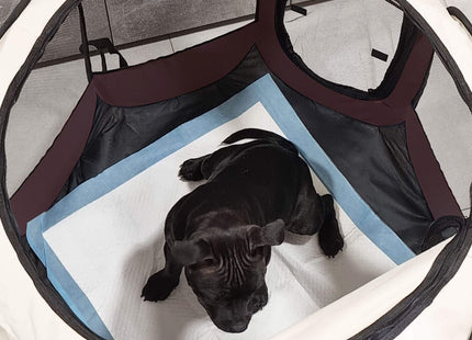 Puppyren | Hondenren | Opvouwbare dierenren | 73 cm | Bruin/Zwart/Beige
