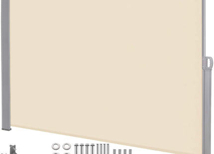 Windscherm - Tuinscherm - Oprolbaar - Waterbestendig - Staal - Aluminium - Lichtbeige - 300 X 200 CM