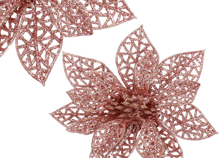 Kerstboomhanger | Met Clip | Ster van Bethlehem | Roze Glitter | 11 Cm