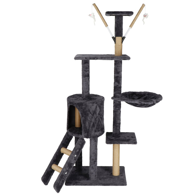 Krabpaal - 6 Etages - Voor Katten - Toren - Meubelbescherming - 35 x 35 x 145 cm - Grijs