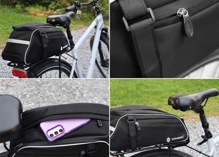 Fietstas - Bagagedrager - PU - 12 L - Zwart