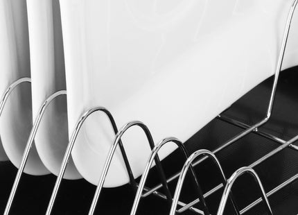 Afdruiprek - Staal - Kunststof - Zwart - 19x40x12,5 cm