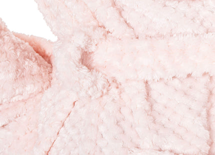 Badjas - Fleece - Roze - Capuchon - Riem - Maat L/XL