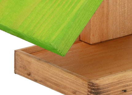 Vogelvoederhuisje - Vogelvoederplek - Vogelvoeding - Staand - Bruin - Groen - 12,5 x 31 x 21,5 cm
