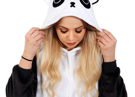 Onesie Volwassenen | Panda | Maat M | Zwart/Wit