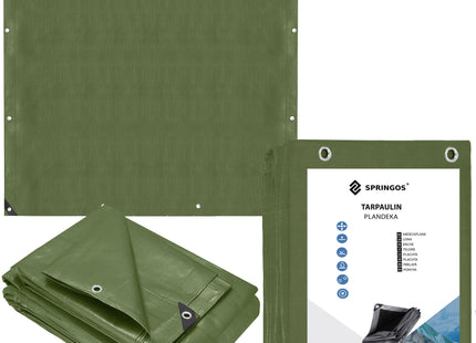 Afdekzeil | Dekzeil | Zeildoek | Waterdicht | PVC | 4 x 4 m | 120 g/m2 | Groen