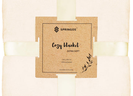 Plaid | Sprei | Deken | 150 x 200 cm | Pluche | Crème