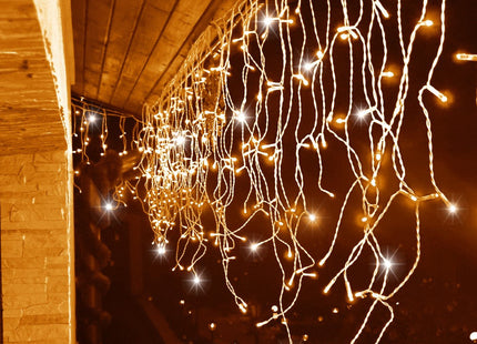 IJspegel Verlichting | 12 m + 2.5 m Snoer | 300 LED | Warm Wit | Koppelbaar | Flash
