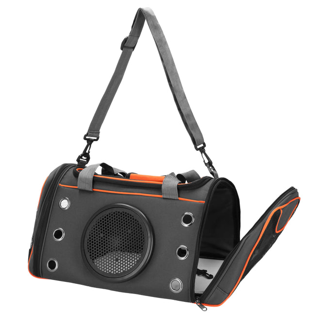 Reismand - Transporttas - Draagbaar - 5kg - Zwart - Oranje - 24 x 48 x 33 cm