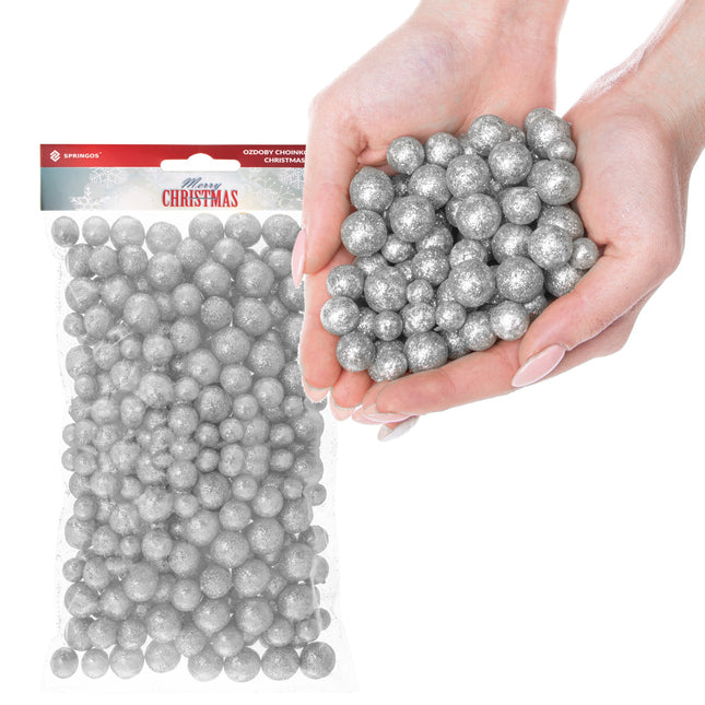 Kerstversiering - Piepschuimballen - Kerst - Kerstboomversiering - Zilver - 28 g