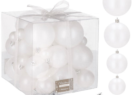 Kerstballen | 37 Stuks | 3/8 cm | Parelwit