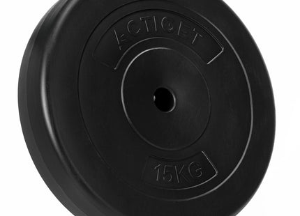 Halterschijf | 1 x 15 kg | Kunststof | Zwart | 31 MM
