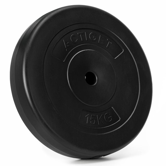 Halterschijf | 1 x 15 kg | Kunststof | Zwart | 31 MM