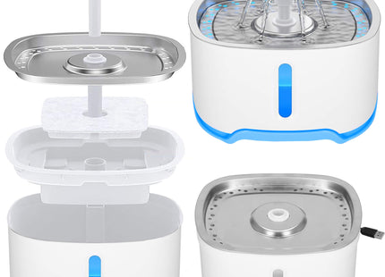 Waterdispencer - Voor Dieren - Verlicht - Fontein - Drinkbak - Waterbak - 2.5 L