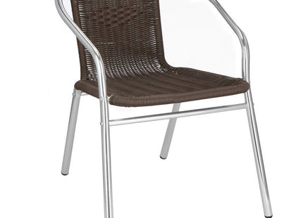 Tuinstoel | Terrasstoelen | Stapelbaar | Textileen | Bruintinten/Chroom