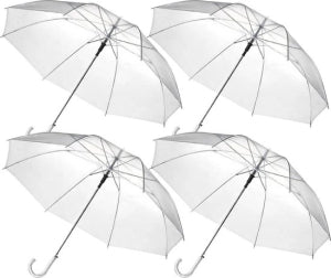 Transparante Paraplu - Doorzichtig - Voor Volwassenen - Ø 94 cm - 4 stuks