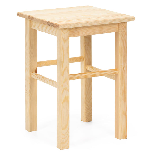 Kruk - Bijzet Krukje - Grenenhout - Lichtbruin - 120 Kg - 43,5 Cm