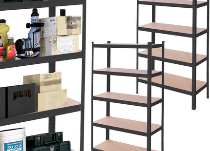 Opbergrek - Stellingkast - 675 KG - Metaal - 675 KG - Zwart - 150 x 75 x 30 cm