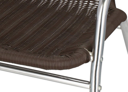 Tuinstoel | Terrasstoelen | Stapelbaar | Textileen | Bruintinten/Chroom