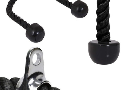 Triceps Touw | Triceps Rope | Roeigreep | Fitness Accessoires | Zwart