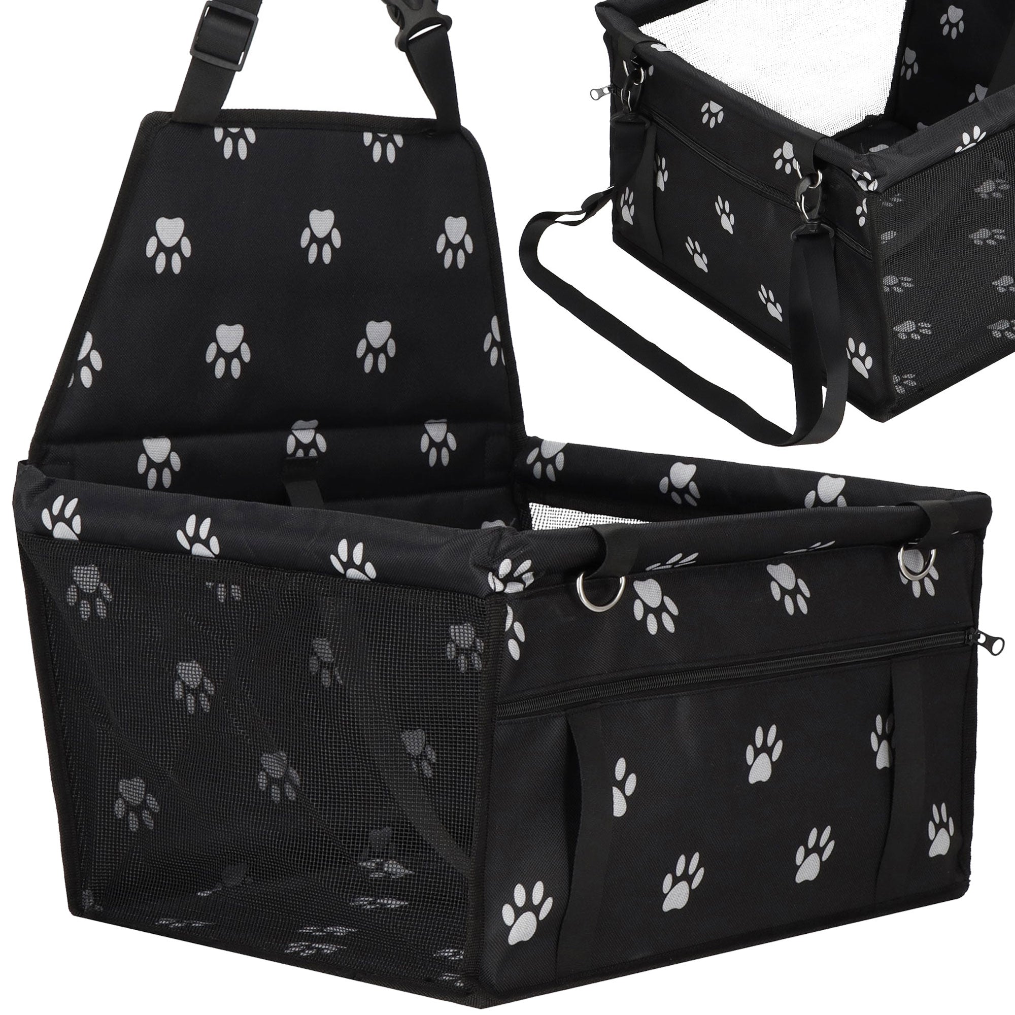 Autostoel Hond - Hondenmand Auto - Reisbench - Opvouwbaar - Hondenpootjes