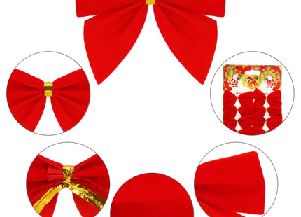 Kersthanger | Kerstversiering | Kerstdecoratie Voor Binnen | Kerststrik | Rood | 8 cm | 6 Stuks