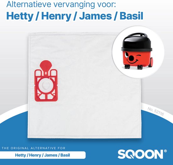 SQOON® - Stofzuigerzakken geschikt voor Numatic Henry, Hetty, James en PPR-240 | NVM 1CH | Model 604015 - 10 stuks