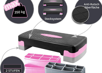 Aerobic Stepper | Verstelbaar | Roze/Zwart/Grijs