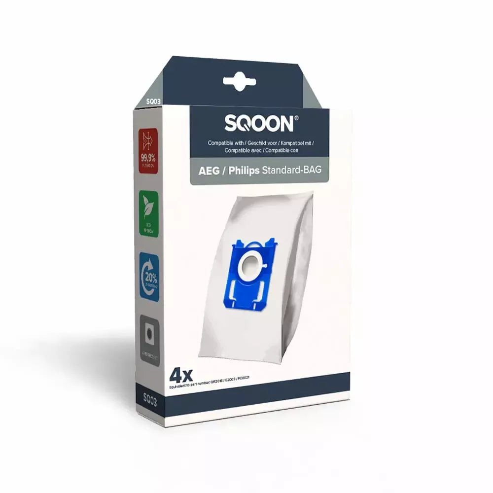 SQOON® Stofzuigerzakken geschikt voor AEG / Electrolux / Philips Standard-BAG