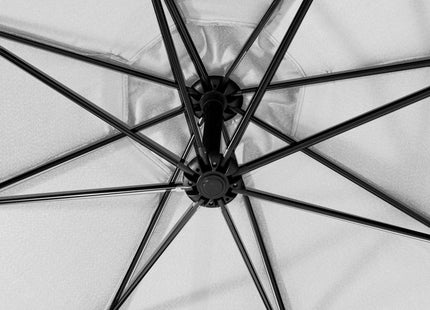 Zweef Parasol | Kantelbaar | Waterafstotend | Lichtgrijs | Ø 350 CM