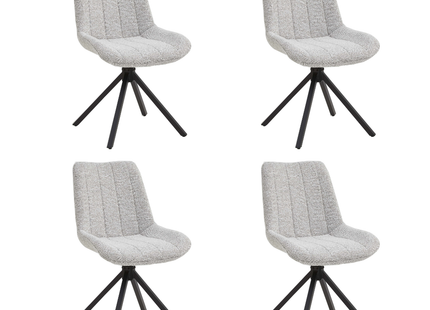 Set van 4 Eetkamerstoelen – Lichtgrijs – Vergaderstoelen – Stoelen – Draaibaar