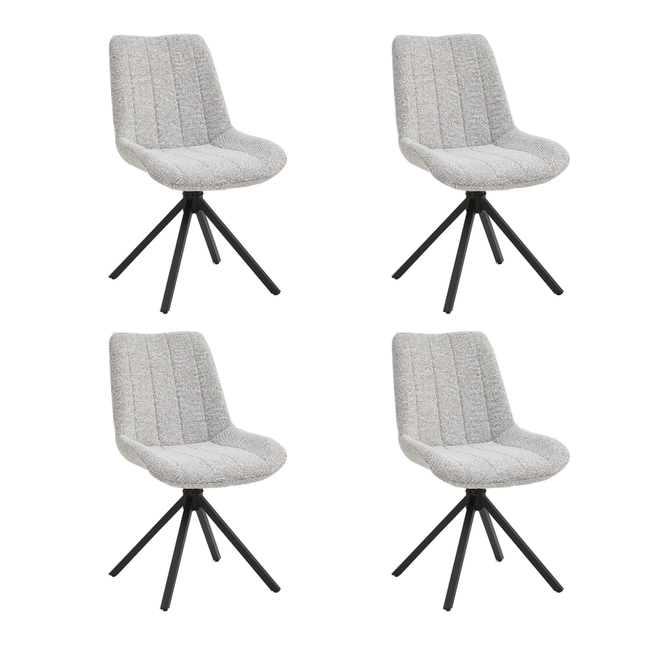 Set van 4 Eetkamerstoelen – Naturel/Créme – Vergaderstoelen – Stoelen – Draaibaar