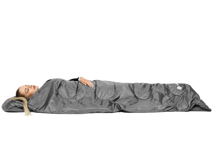 Slaapzak Kamperen - 210 x 73 cm - Dekenmodel - Inc. Draagtas - 8 t/m 20°C - Grijs