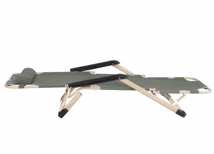 Tuinstoelen | Ligstoel | Ligbed | Verstelbaar | Hoofdsteun | 2 Stuks | Grijs/Crème