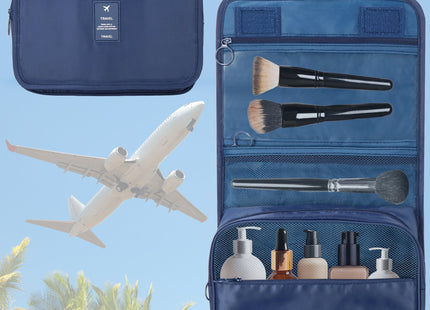 Toilettas - Make Up Tas - Cosmetica - 25,5 x 23 x 9,5 cm - Blauw