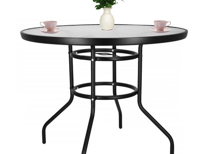 Tuinset | Balkonset | Bistroset | 3-delig | Tafel + 4 Stoelen | Zwart/Bruintinten