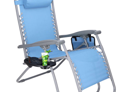 Tuinstoel | Ligstoel | Opvouwbaar | Verstelbaar | Ergonomische Hoofdsteun | Blauw