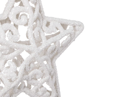 Kerstboomhanger | Kerstversiering | Sterren | Wit | 2 Stuks | 8 cm