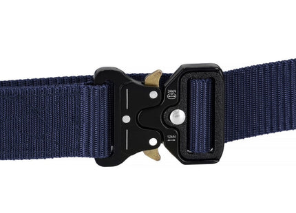 Riem | Gesp | Unisex | 125 cm | Marineblauw/Zwart