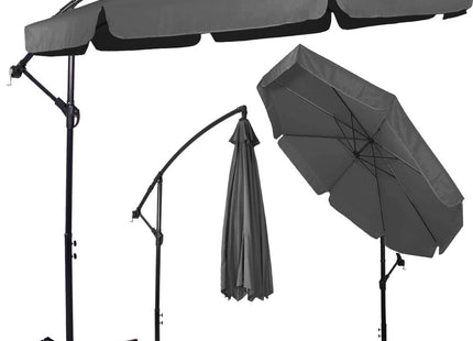 Zweef Parasol | Kantelbaar | Waterafstotend | Grafiet | Ø 350 CM