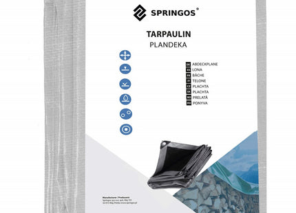 Afdekzeil | Dekzeil | Zeildoek | Waterdicht | PVC | 8 x 6 m | 270 g/m2 | Grijs/Zwart