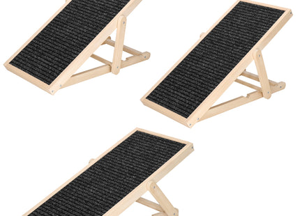 Hondentrap - Hondenloopplank - Instelbaar - Voor Grote en Kleine Honden - Zwart/Hout - 78 Cm