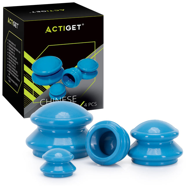 Actiget® Cellulitis Cups - Cellulitis Cupping - Cupping Set - Cupping Massage - Voor Gezicht, Armen en Benen - Vacuüm - Blauw- 4 Stuks