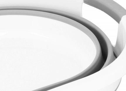 Wasmand | Opvouwbare Wasmand | Ovaal | 24L | Grijs/Wit