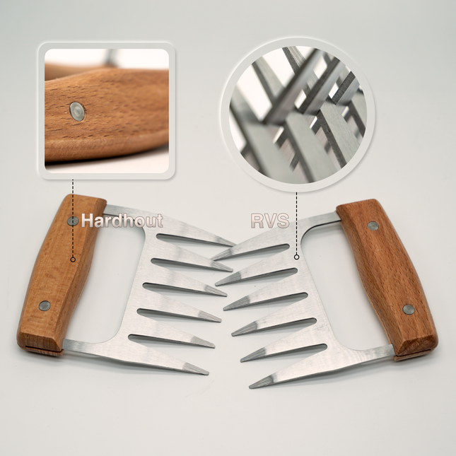 Muntel® Vleesklauwen - Meat shredder - Vleesshredders - Klauwen - BBQ Accessoires - 2 Stuks