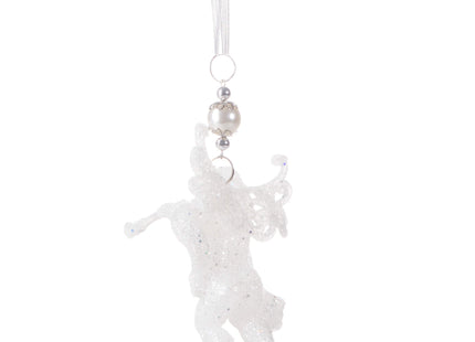 Kersthanger | Engel | Kerstboomhanger | Wit | Glitters | 13 cm