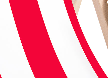 Strandstoel - Verstelbaar - Beukenhout - Hangemaakt - Rood / Wit